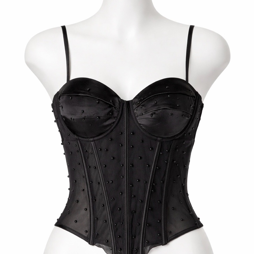 Windsor Beaded Corset Bustier Top Size S‎ Fairy Goth Y2K